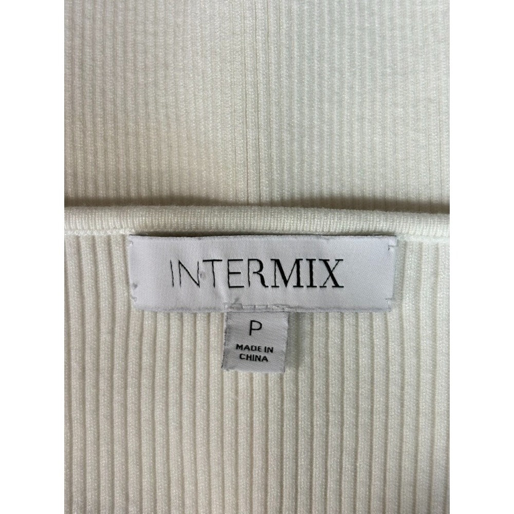 Intermix Cream Ribbed Ring‎ Detail Crop Top Sweater Womens Size S Y2K Style - Picture 5 of 9